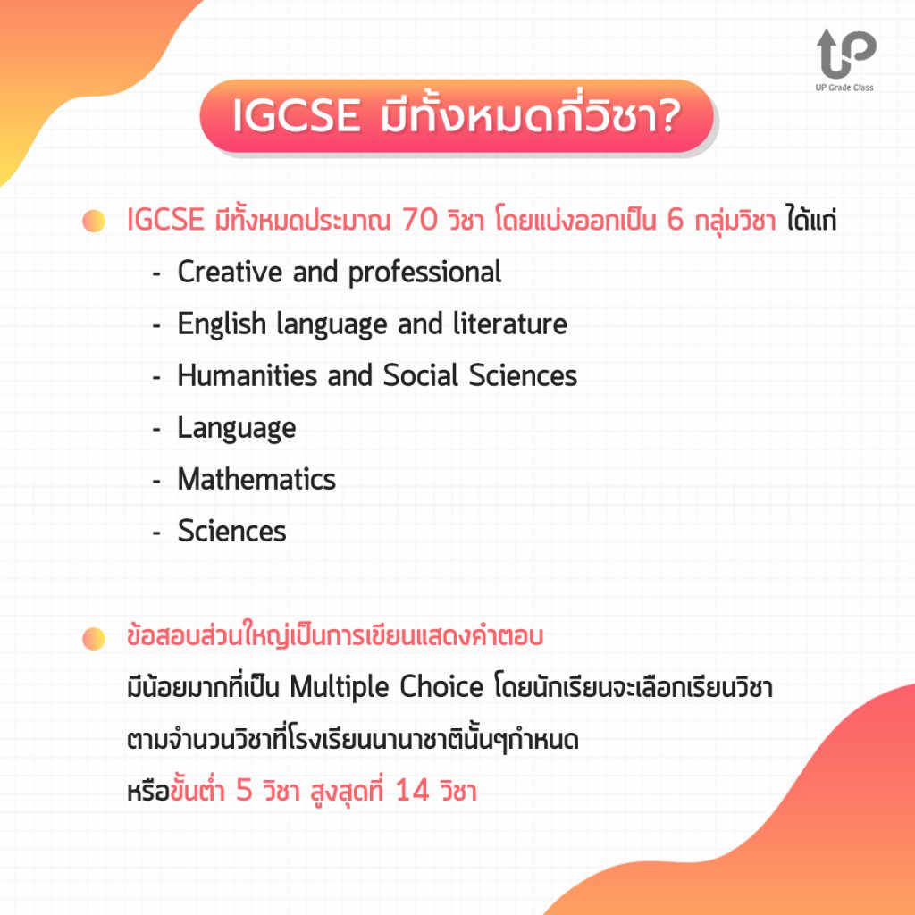 IGCSE มีทั้งหมดกี่วิชา